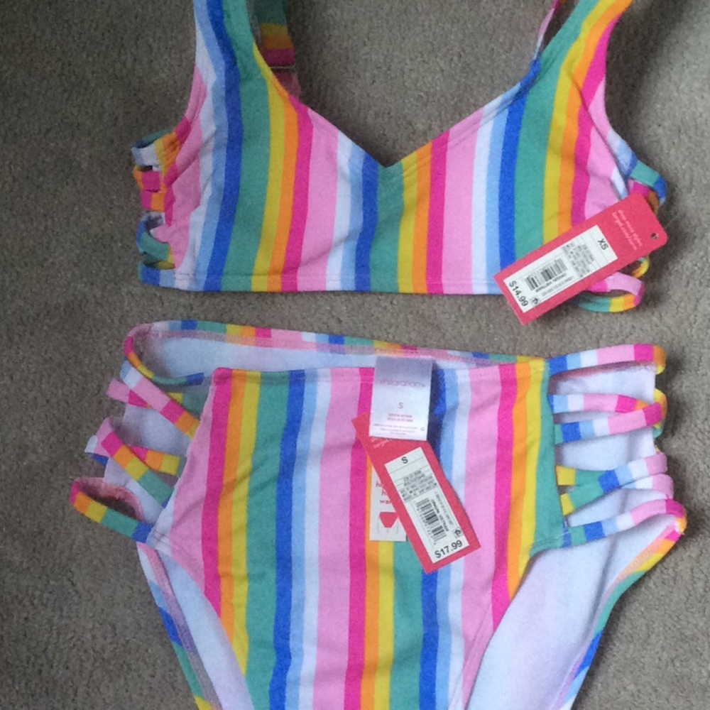 Xhilaration Bikini Colorful Stripe